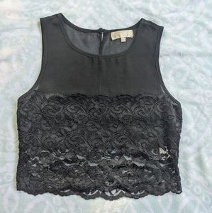 Black lace crop top
